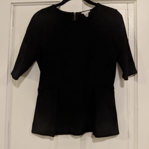 Blaxk blouse, sinched at waist